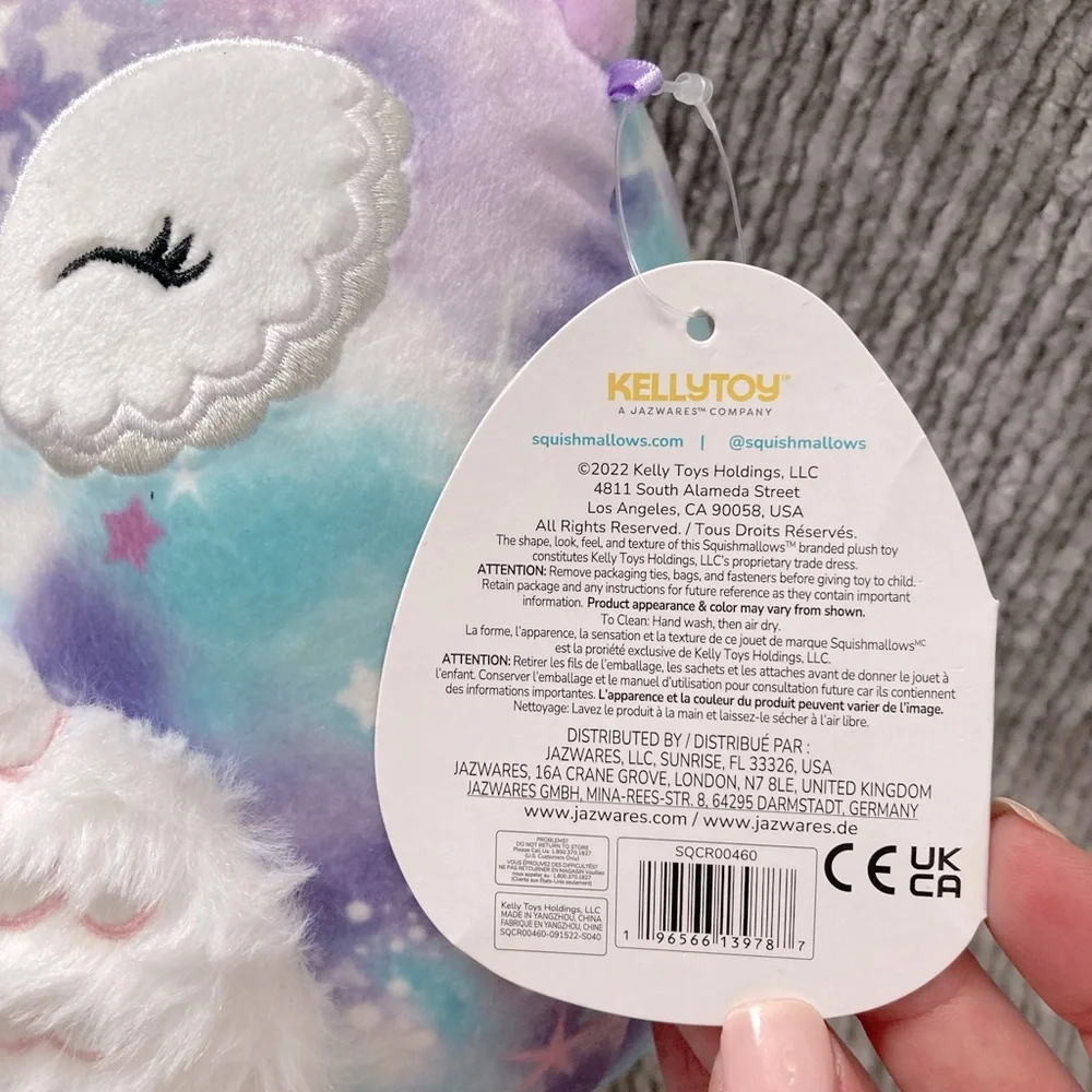 Squishmallows Solina‎ Owl 8” Galaxy Tie-Dye Plush NWT Rare Star Print